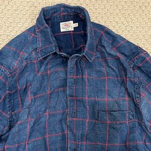 Faherty Denim Blue and Crimson Check Shirt